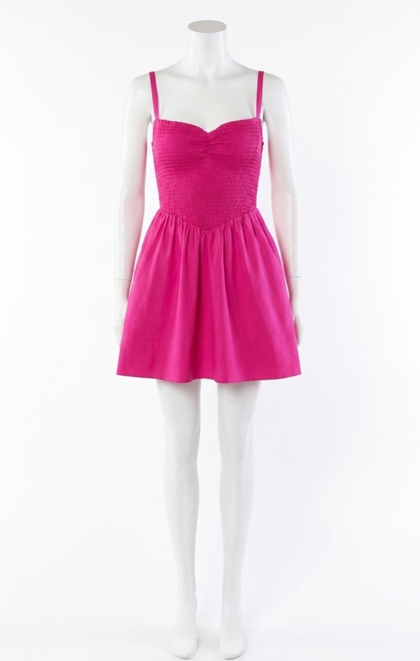 NEW SHOW ME YOUR MUMU dixie mini dress in hot pink poplin